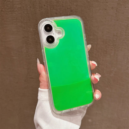 Floating Luminous Quicksand Phone Case for Iphone 14 15 16 Pro Max 13 Cover Dark Glow Gloss Liquid Glitter Shell Hard Coque Girl